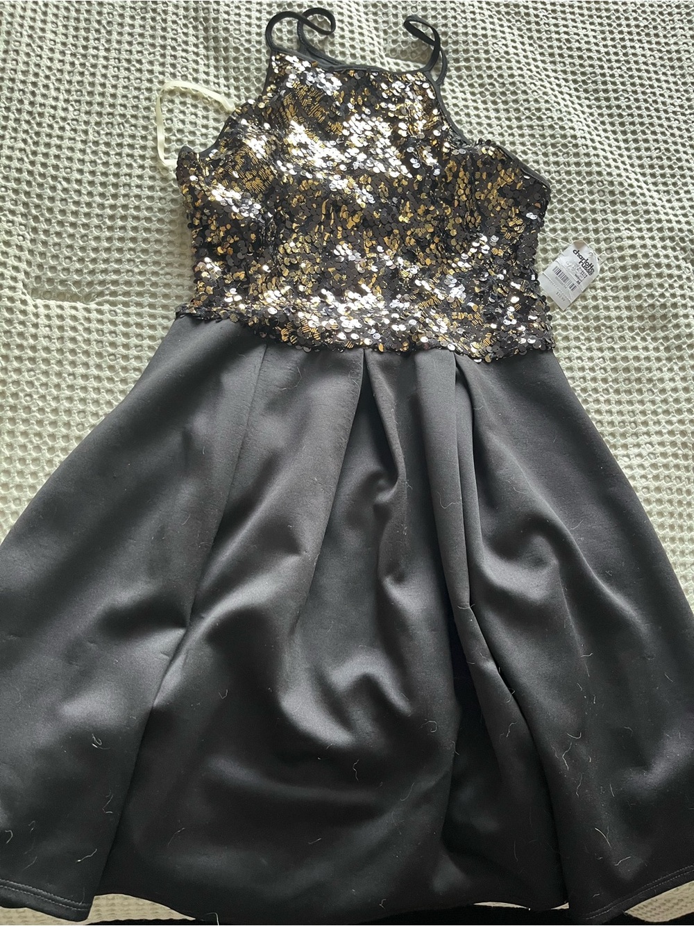 Charlotte Russe Black Skirt with Gold Sequin Bodice Party Dress